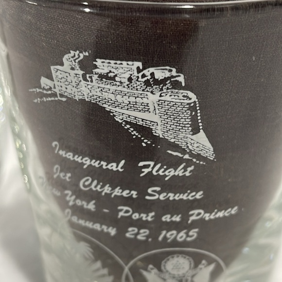 Pan Am Glasses Jet Clipper 1965 Inaugural Flight NY To Port-A-Prince Set Of 6 - Picture 6 of 16